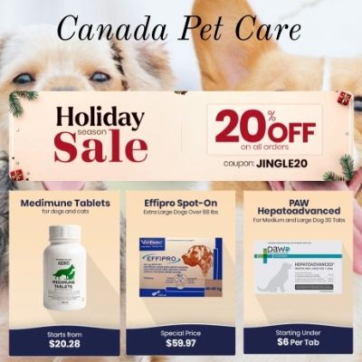 Canada Pet Care provides a comprehensive variety of pet supplies, ranging from trusted flea and tick control products, heartworm preventatives, dewormers and joint care treatments to must-haves including shampoos and washes, eye and ear care essentials and nutritional supplements. If you're looking for cat supplies, dog supplies, horse supplies or small animal supplies. We have it all.