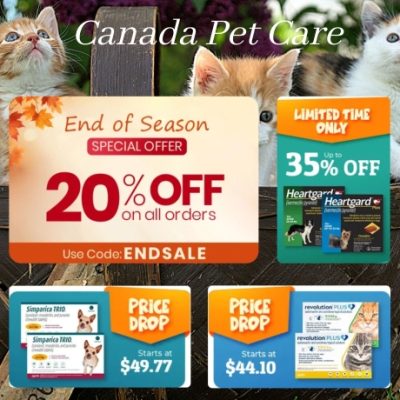 Canada Pet Care provides a comprehensive variety of pet supplies, ranging from trusted flea and tick control products, heartworm preventatives, dewormers and joint care treatments to must-haves including shampoos and washes, eye and ear care essentials and nutritional supplements. If you're looking for cat supplies, dog supplies, horse supplies or small animal supplies. We have it all.
