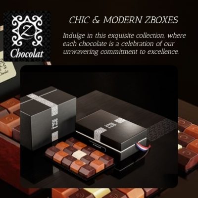 zChocolat has consistently maintained its commitment to both quality and customer service pushing the boundaries of conventional chocolates from the sweet-salty combination of caramel and hazelnuts in our signature recipe to the long list of cutting-edge confections.