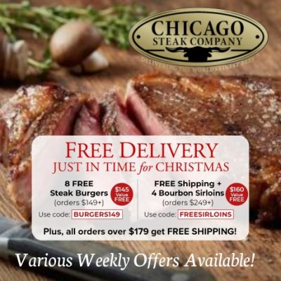 Chicago Steaks- We specialize in hand-cut, Mid-West raised USDA Prime beef. The very best steaks your money can buy. We raise, trim and age our steaks using centuries-old techniques then vacuum-seal each individually locking in flavor and freshness.