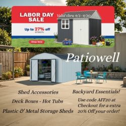 Patiowell- Our products not only provide you with backyard storage space, but also assist you complete personalized DIY works. You can use your imagination to match various accessories or decorations to create your own unique space. The shed is not only a space for your backyard tools but also a room for your creative ideas. And the deck box will be more than a box. You can make it a treasure box if you want.