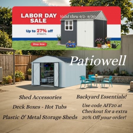 Patiowell- Our products not only provide you with backyard storage space, but also assist you complete personalized DIY works. You can use your imagination to match various accessories or decorations to create your own unique space. The shed is not only a space for your backyard tools but also a room for your creative ideas. And the deck box will be more than a box. You can make it a treasure box if you want.