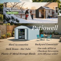 Patiowell sheds provides you with backyard storage space, and can assist you in finishing your projects. Use your vision to match various accessories or decorations to create your own unique space. The shed isn't only for your tools but also a room for your creative.