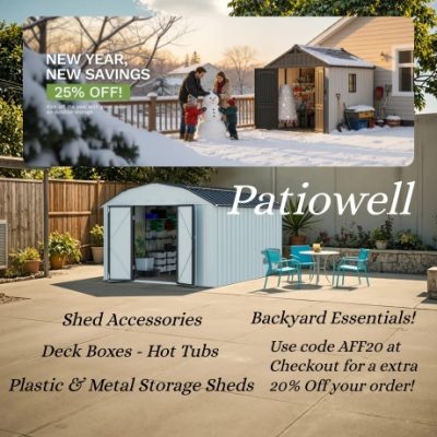 Patiowell sheds provides you with backyard storage space, and can assist you in finishing your projects. Use your vision to match various accessories or decorations to create your own unique space. The shed isn't only for your tools but also a room for your creative.