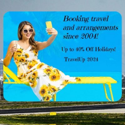 TravelUp has been booking travel arrangements since 2004. Since the company first started its only aim has been to make worldwide travel effortless for their customers. We offer the best available deals. Even if it's just for flights or hotels. Let us plan your next vacation package.