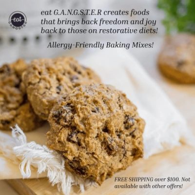 eat G.A.N.G.S.T.E.R lets your family enjoy that chewy, tasty cookie you've been craving. It's food freedom at its best. Bake it to perfection or stir the ingredients and dig right in with a spoon! Made without grains, eggs, dairy or nuts. Start your healthy trip today.
