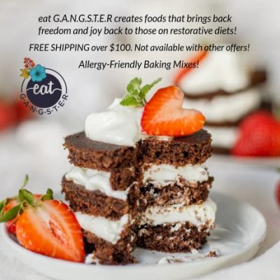 eat G.A.N.G.S.T.E.R lets your family enjoy that chewy, tasty cookie you've been craving. It's food freedom at its best. Bake it to perfection or stir the ingredients and dig right in with a spoon! Made without grains, eggs, dairy or nuts. Start your healthy trip today.