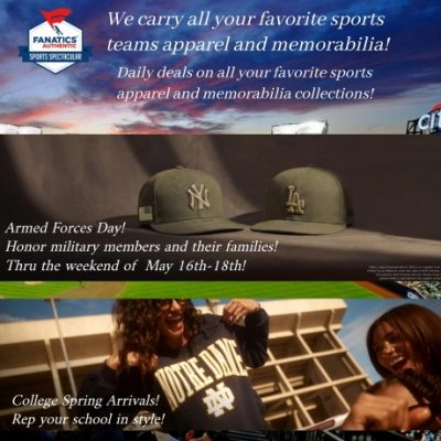 Fanatics isn't just our name. It's who we are loyal, loving fans, loyal to our prized teams and the sports we love. That's why we're honored to be able to offer fans the world's largest collection of official sports apparel from all the leagues, teams and players you love.