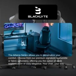 Blacklyte Athena chairs embodies our vision of redefining work and play setups through immersive entertainment solutions. It seamlessly blends innovation and comfort to enhance any environment. Blacklyte stands as a pioneering entertainment company at the forefront of innovative technology.