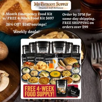 My Patriot Supply was founded with a passion for self-sufficiency and food independence. We not only understand the drive to practice emergency preparedness, we are active participants in the survivalist lifestyle. We believe freedom comes from attaining a certain level of self-reliance.