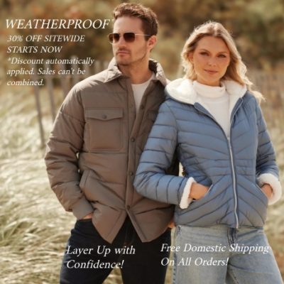 Since 1948, Weatherproof® Garment company has been one of the nation's leading brand names in outerwear. Our diverse collection of styles are designed to offer superior comfort, high quality and exceptional values. Through the use of innovative styling and technologically advanced fabrics, our functional garments are ideal to shield against rain, wind, and cold.