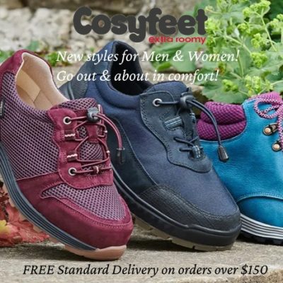 Cosyfeet started in 1983 with a simple idea – to make attractive, extra roomy footwear for swollen feet. Since then, we’ve expanded our range so now there’s something for everyone including ultra-comfy socks and hosiery, premium foot care solutions and innovative mobility products. We are a company that genuinely cares about our customers and their needs. We offer high quality products, that give value for money, along with a shopping experience that’s as easy and pleasant as possible.