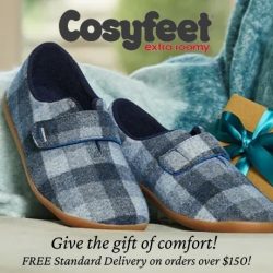 Cosyfeet started in 1983 with a simple idea, to make attractive, extra roomy footwear for swollen feet. Since then, we’ve expanded our range so now there’s something for everyone including ultra-comfy socks and hosiery, premium foot care solutions and innovative mobility products.