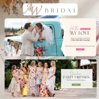 AW Bridal offers affordable gowns, bridesmaid dresses, mother of the bride dresses and accessories such as tiaras, wedding sashes & headpieces, along with personalized ceremony decor items. Our regularly refreshed collection of bridesmaids dresses is our uniqueness and we have been endorsed by hundreds of wedding photographers around the world!