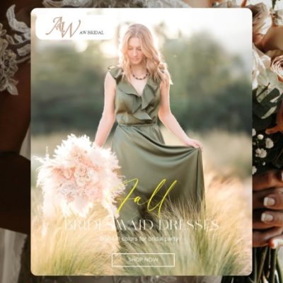 AW Bridal offers affordable gowns, bridesmaid dresses, mother of the bride dresses and accessories such as tiaras, wedding sashes & headpieces, along with personalized ceremony decor items. Our regularly refreshed collection of bridesmaids dresses is our uniqueness and we have been endorsed by hundreds of wedding photographers around the world!