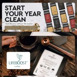 Lifeboost Coffee is grown without the use of pesticides or other toxins, so you know each cup is clean and free of toxic chemicals. Their beans are 100% single-origin Arabica beans, grown and hand-picked, ensuring that only the highest quality coffee is sold.