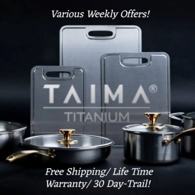 TAIMA believes kitchen tools should be safe, strong, and built to last. That’s why they make 100% titanium kitchenware, a material trusted in medical fields for its purity, strength and sanitary features. Millions of Americans are feeling the change today!