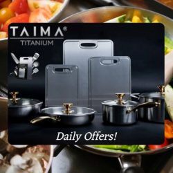 TAIMA believes kitchen tools should be safe, strong, and built to last. That’s why they make 100% titanium kitchenware, a material trusted in medical fields for its purity, strength and sanitary features. Millions of Americans are feeling the change today!