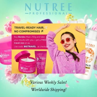 Nutree cosmetics are designed for total overhaul and effective protection of locks. Aimed at facing dryness, brittleness, split ends, fragility, dullness, hair loss, and a mass of other usual issues. Also for people that use a blow dryer, flat iron, and often endures coloring.