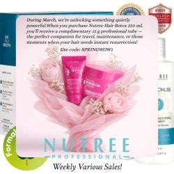 Nutree cosmetics are designed for total overhaul and effective protection of locks. Aimed at facing dryness, brittleness, split ends, fragility, dullness, hair loss, and a mass of other usual issues. Also for people that use a blow dryer, flat iron, and often endures coloring.