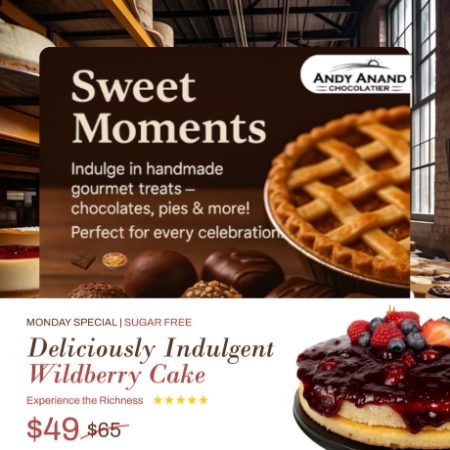 Andy Anand Luxury hand made chocolates with a difference. All Chocolates are made with natural ingredients, without any preservatives or chemicals. Taste completely different from machine made candies. There is one word to describe Andy Anand Chocolates .... 'Divine'