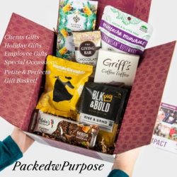 PACKEDwPURPOSE offers corporate and personal gifts that provide giftees a unique gifting sense unlike any other. A devoted team ensures a seamless ordering process when ordering your personal or custom boxs. Backed by an “Always Make it Right” pledge.