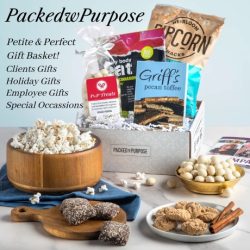 PACKEDwPURPOSE offers corporate and personal gifts that provide giftees a unique gifting sense unlike any other. A devoted team ensures a seamless ordering process when ordering your personal or custom boxs. Backed by an “Always Make it Right” pledge.
