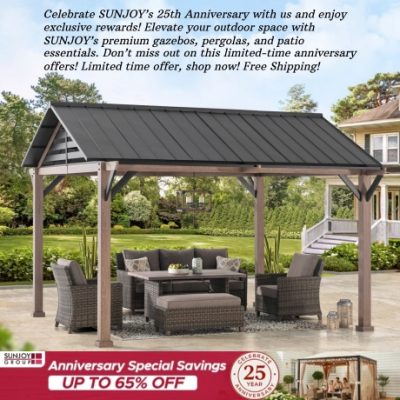 With 24 years of wisdom, Sunjoy has set itself as a guide in the gazebo industry. With selling over 10 million gazebos across the USA, it's proof to their devotion to innovation, quality, and customer delight. Join the millions who have made Sunjoy their lifestyle.