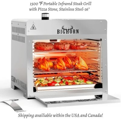 BigHorn Outdoors ovens delivers rapid ignition, precise temperature control, and perfectly even cooking. From 60-second Neapolitan pizzas to mouthwatering seared steaks. They make your backyard cuisine or your camping cooking effortless and fun.