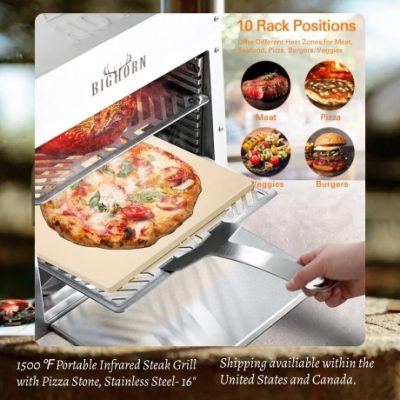 BigHorn Outdoors ovens delivers rapid ignition, precise temperature control, and perfectly even cooking. From 60-second Neapolitan pizzas to mouthwatering seared steaks. They make your backyard cuisine or your camping cooking effortless and fun.